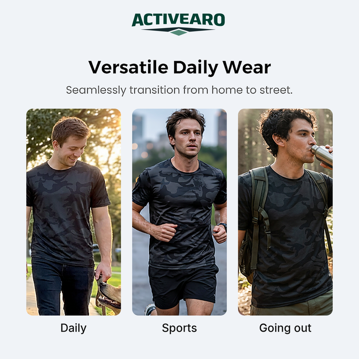 Men's Camo T-Shirt versatile daily wear - walking, running and going out