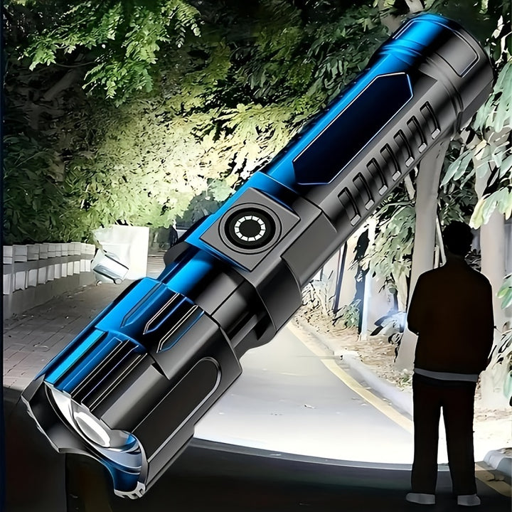 LED Long-Range Zoom Flashlight – USB Rechargeable Utility Torch