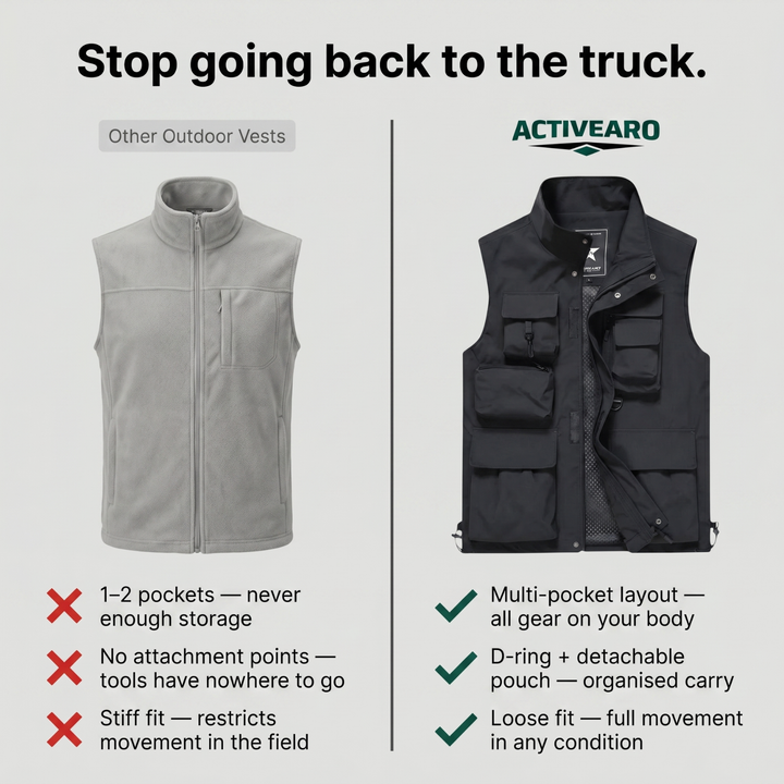 Men’s Lightweight Workwear Vest – Multi-Pocket Utility for Outdoor Use
