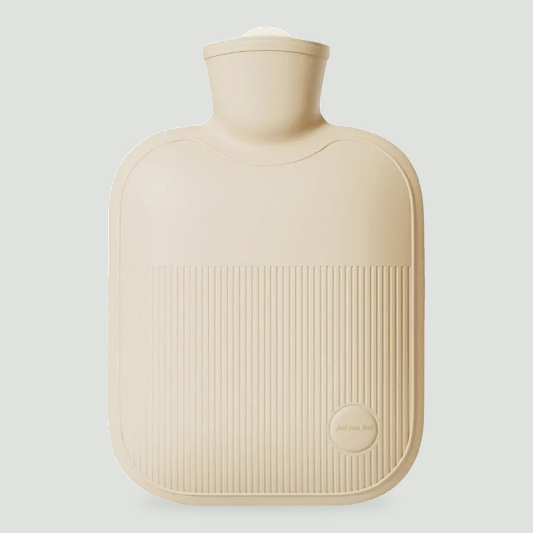 Large 2 liter hot water bottle in Beige