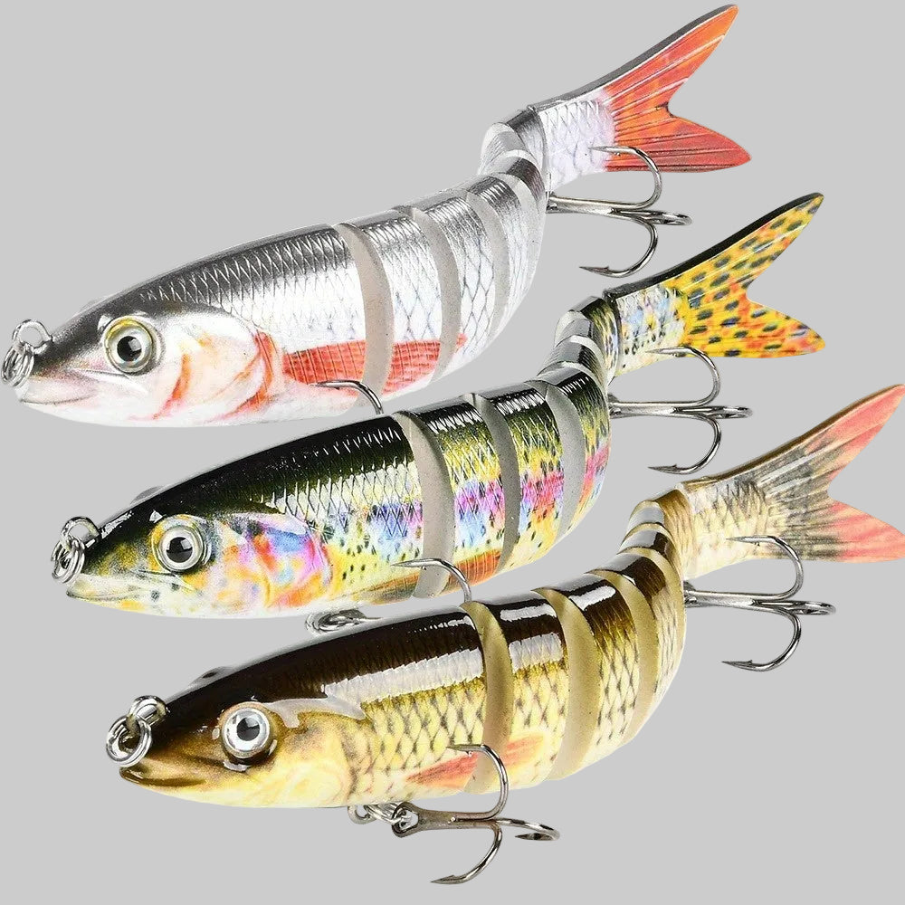 Multi-Jointed Slow-Sinking Swimbait – 4 in Fishing Lure for Bass Trout and Crappie