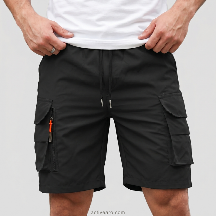 Men’s Lightweight Cargo Shorts with Zip Pockets – Outdoor Hiking Fit