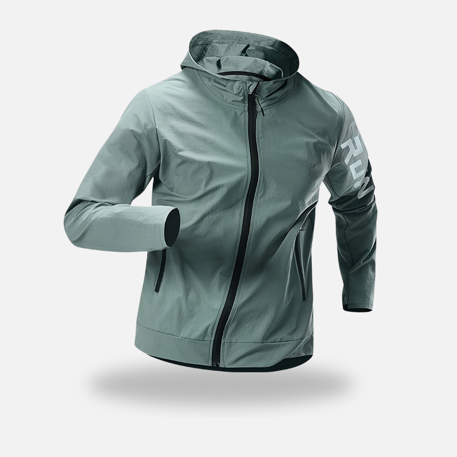 Men's Packable Running Jacket – Windproof Water-Resistant Shell for Outdoor Use