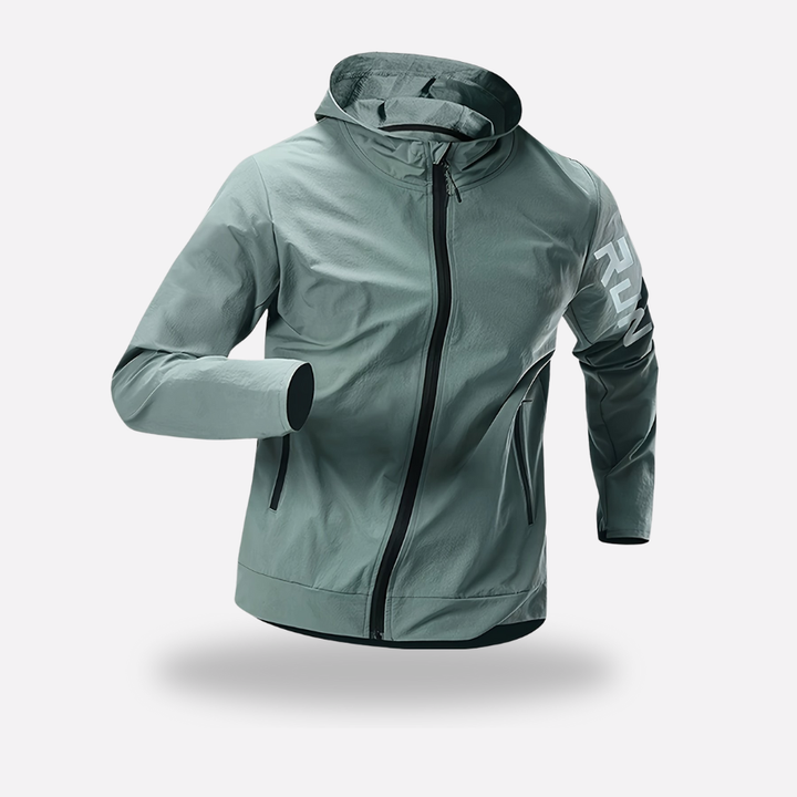 Men's Packable Running Jacket – Windproof Water-Resistant Shell for Outdoor Use