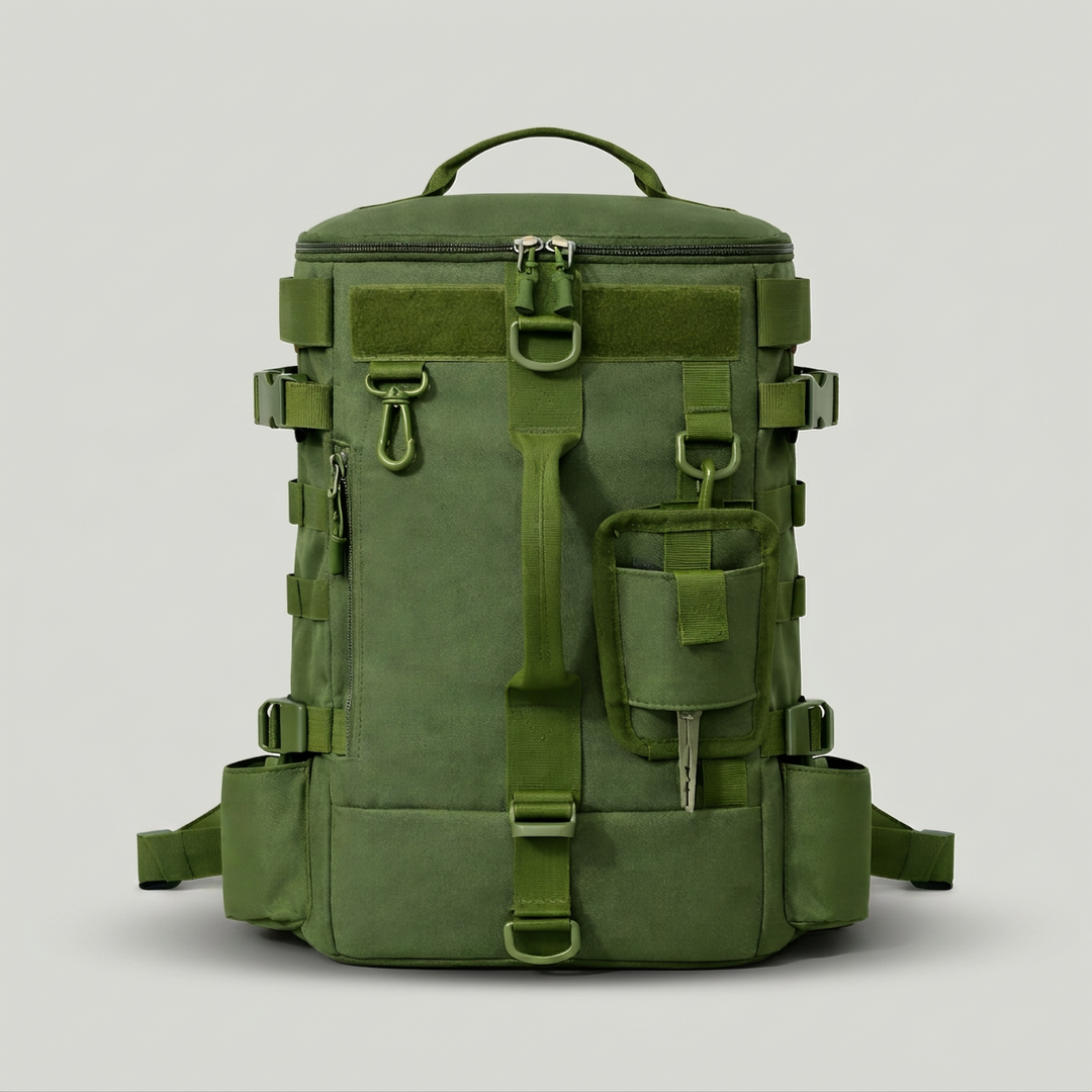 Tactical Fishing Backpack with Rod Holders and MOLLE System for Hunting and Fishing