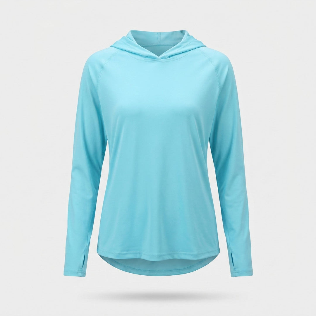 Women's UPF 50+ Sun Hoodie – Lightweight Hooded UV Protection Top for Outdoor and Travel