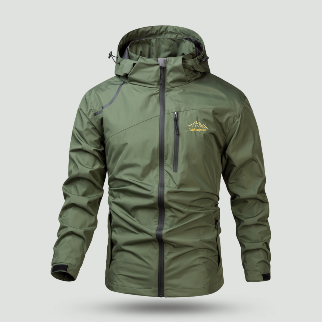 Men's Hooded Outdoor Jacket — Full-Zip Layering Shell