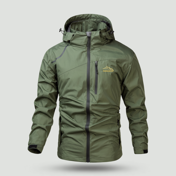 Men's Hooded Outdoor Jacket — Full-Zip Layering Shell