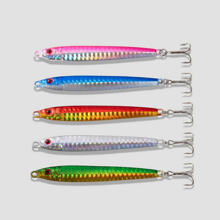 5-Piece Metal Casting Jig Lures – Glow Sinking Baits