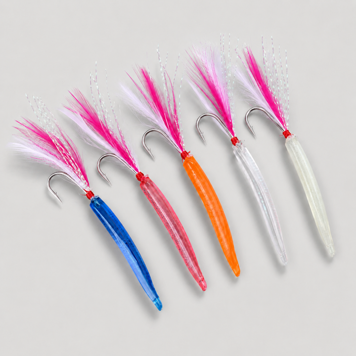 5-Piece Pencil Popper Lure Set – Topwater Hard Baits – Mackerel Trolling