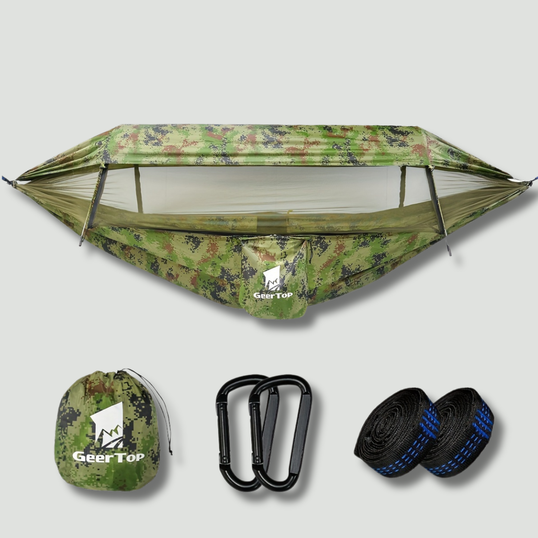 3in1 Camping Hammock with Mosquito Net and Sun Shelter, 440lb Nylon Double Hammock