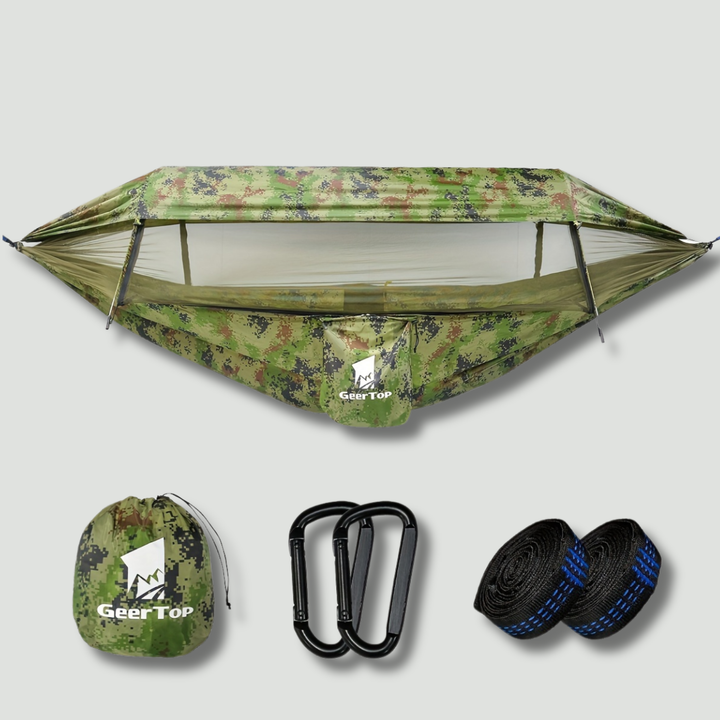 3in1 Camping Hammock with Mosquito Net and Sun Shelter, 440lb Nylon Double Hammock