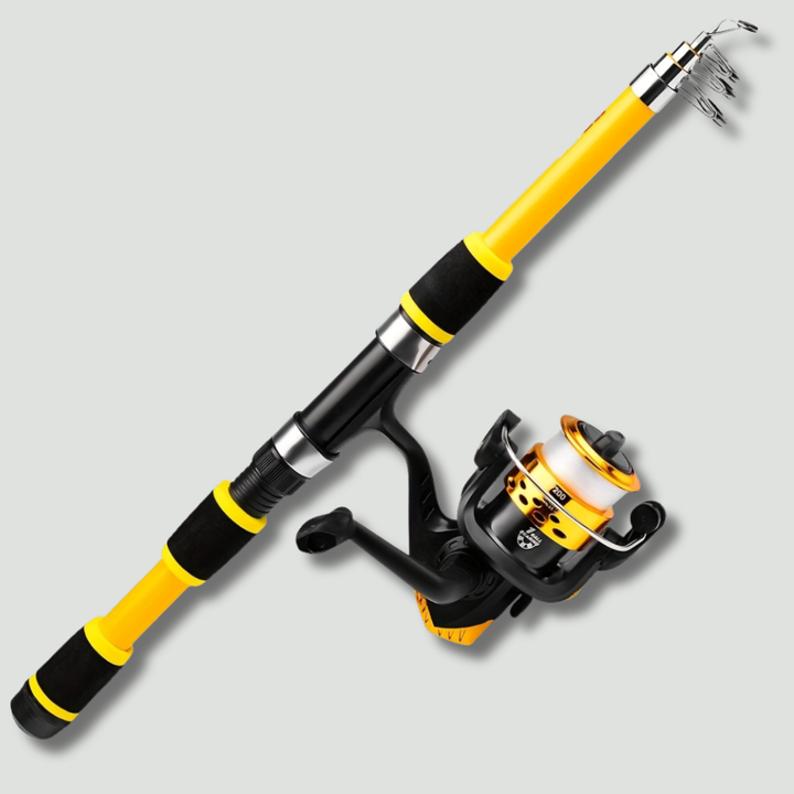 Telescopic Fishing Rod – 4.9ft and 5.6ft Fiberglass Baitcasting Pole for Lure Fishing