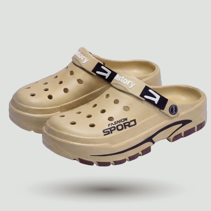 Men's Slide Sandals with Adjustable Heel Strap – Non-Slip Cushioned Sole for Outdoor Wear