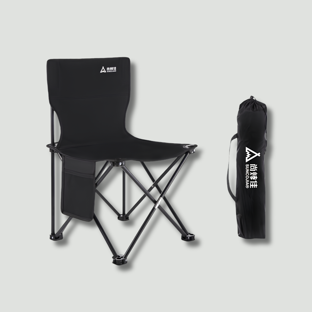 Portable Folding Chair with Backrest – Steel-Frame Outdoor Chair for Fishing and Camping