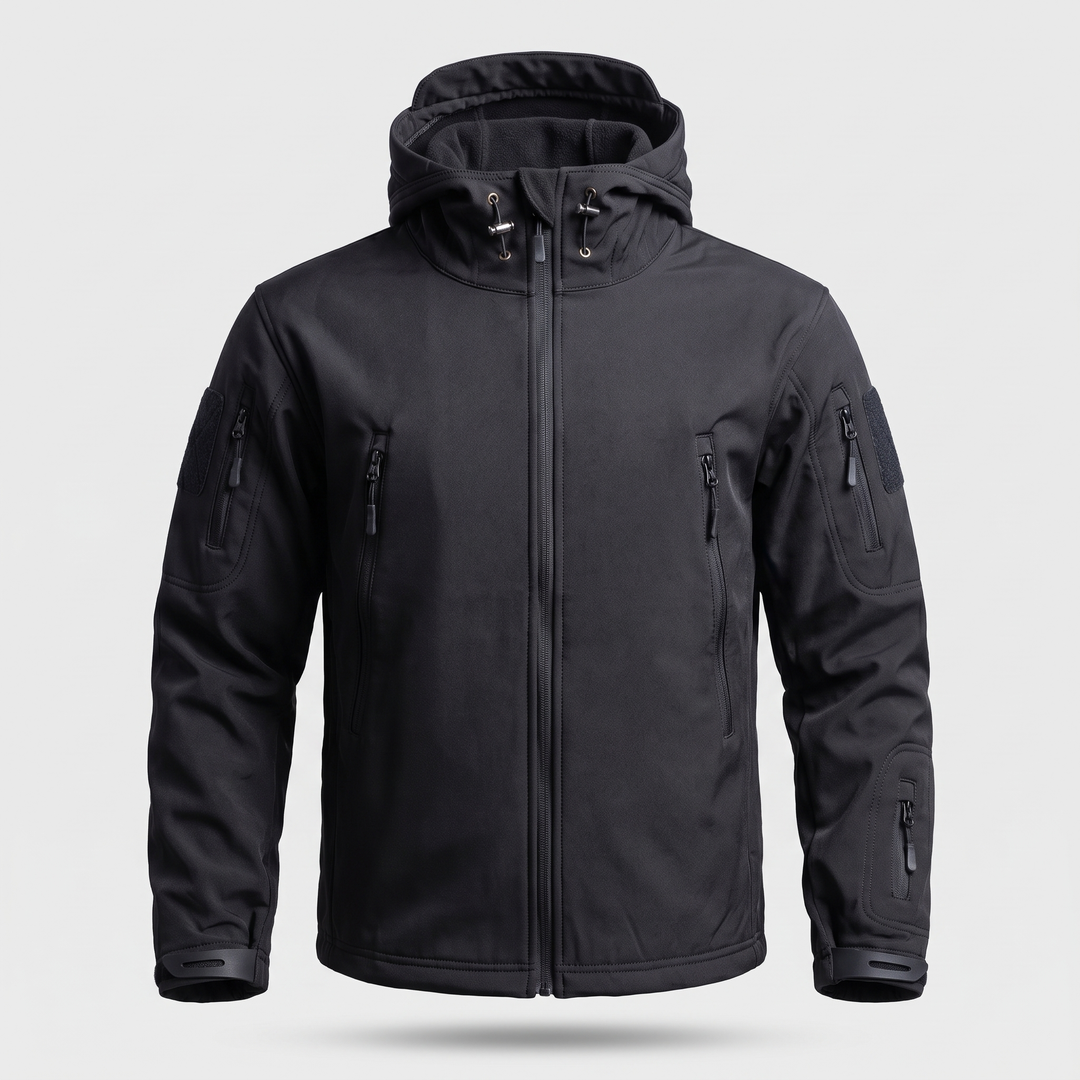 Black men's hunting jacket - front view
