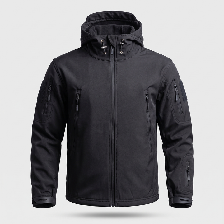 Black men's hunting jacket - front view
