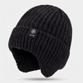 Men's Earflap Hat - Velvet Lined Winter Beanie with Ear Flaps