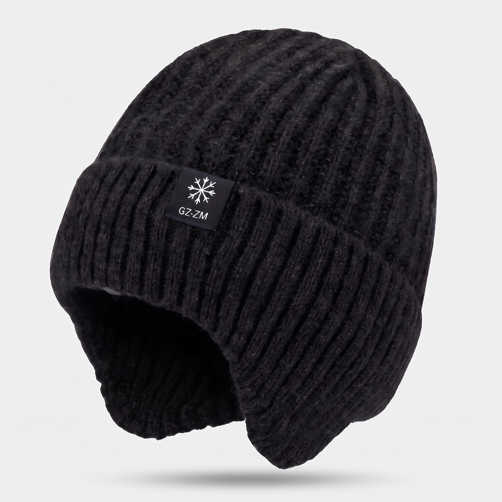 Men's Earflap Hat - Velvet Lined Winter Beanie with Ear Flaps