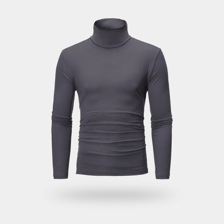 Activearo men's turtleneck shirt in dark gray, front view