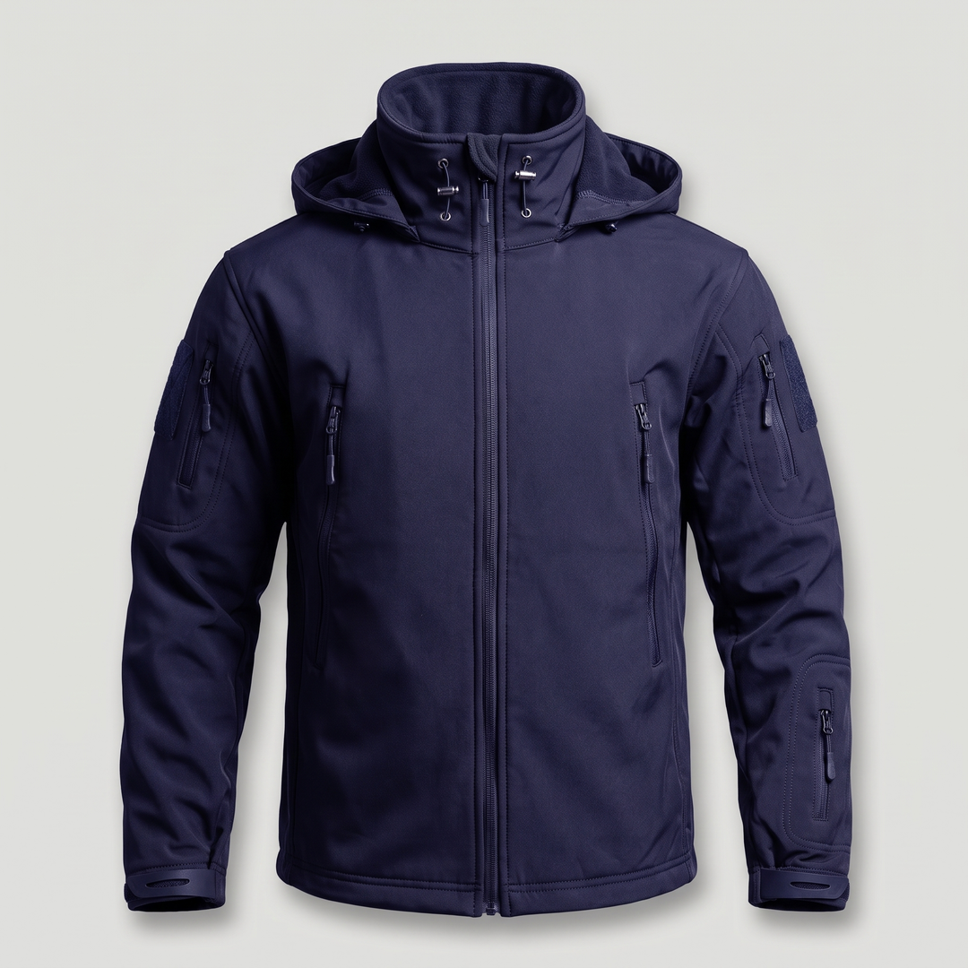 Navy men's hunting jacket - front view