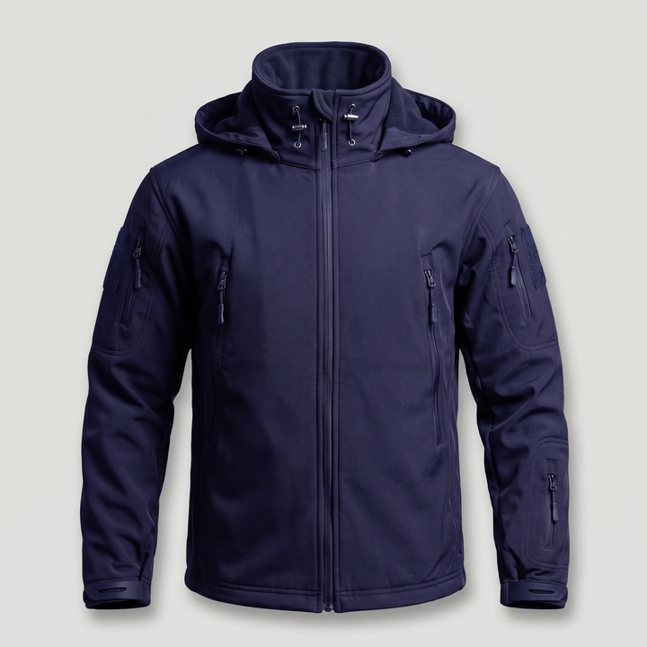 Navy men's hunting jacket - front view