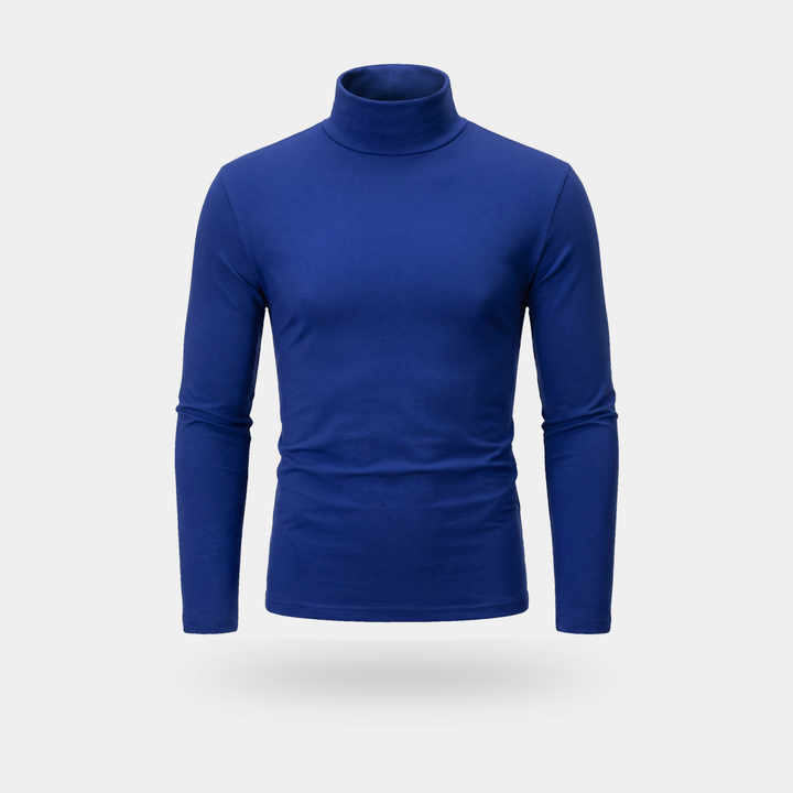 Activearo men's turtleneck shirt in royal blue, front view