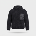 Fleece Hoodie - Sherpa Pullover with Thumbhole Cuffs - Zip Chest Pocket