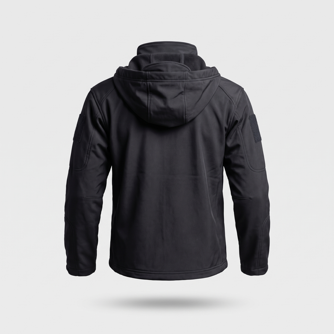 Black men's hunting jacket - back view