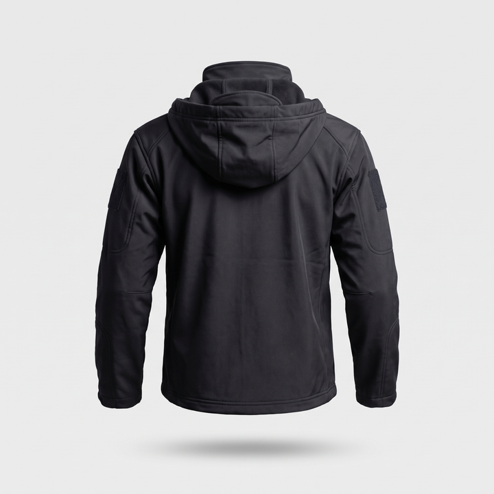 Black men's hunting jacket - back view