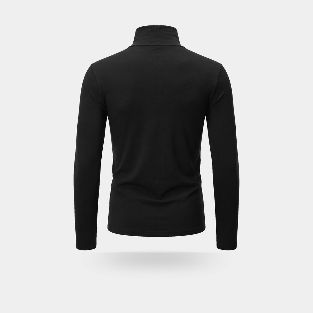 Back of the men's turtleneck shirt in black