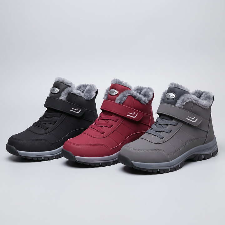 Winter ankle boots in black, burgundy and gray