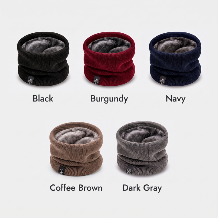 Winter scarf fleece lined knit neck warmer in all 5 colors