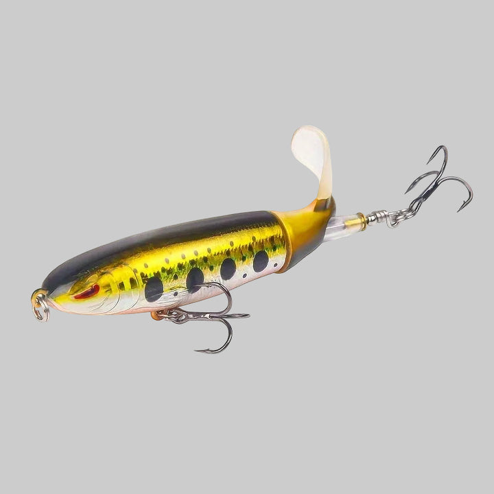 Topwater Popper Fishing Lure with Rotating Tail – Hard Bait for Surface Fishing