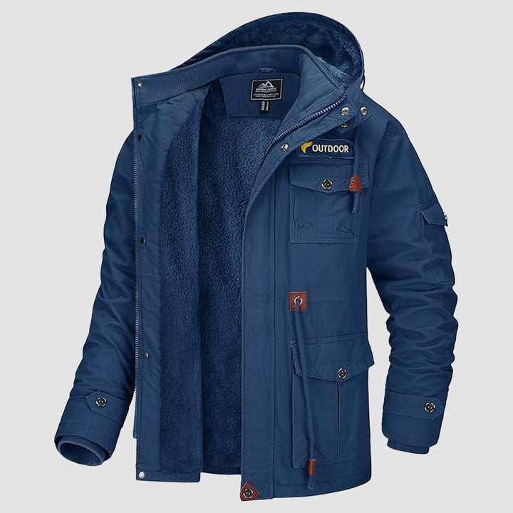 Men's field jacket in Denim Blue, front view