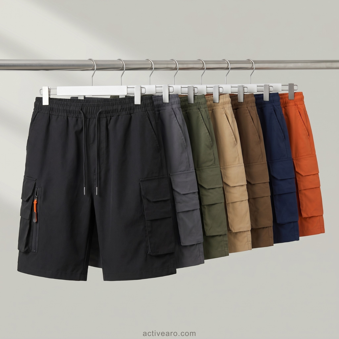 Men’s Lightweight Cargo Shorts with Zip Pockets – Outdoor Hiking Fit