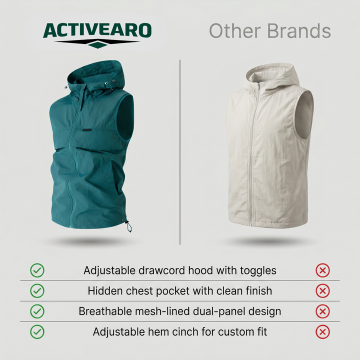 Lightweight Hooded Sleeveless Fishing Vest – Summer Outdoor Layer