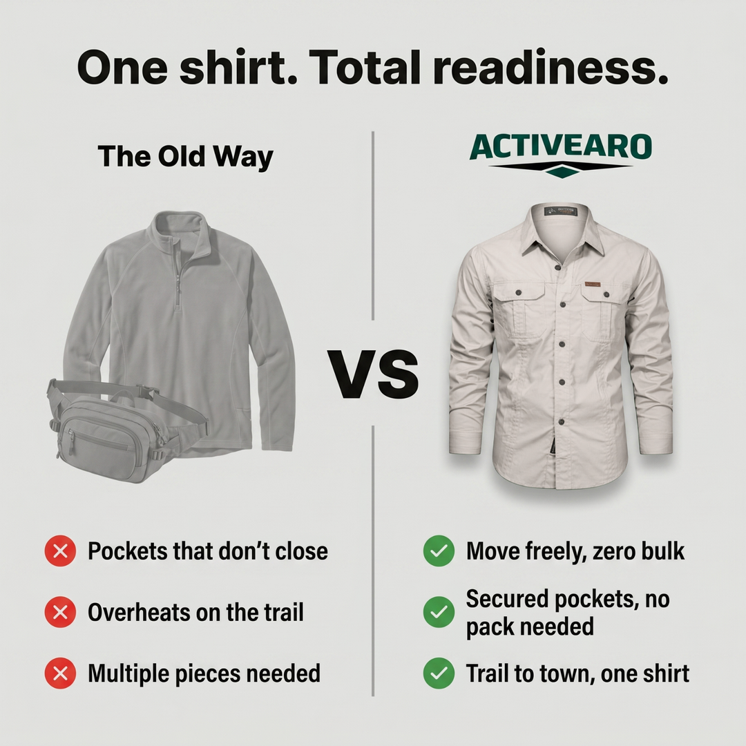 Lightweight Long-Sleeve Outdoor Shirt – Durable Cotton-Blend for Active Use