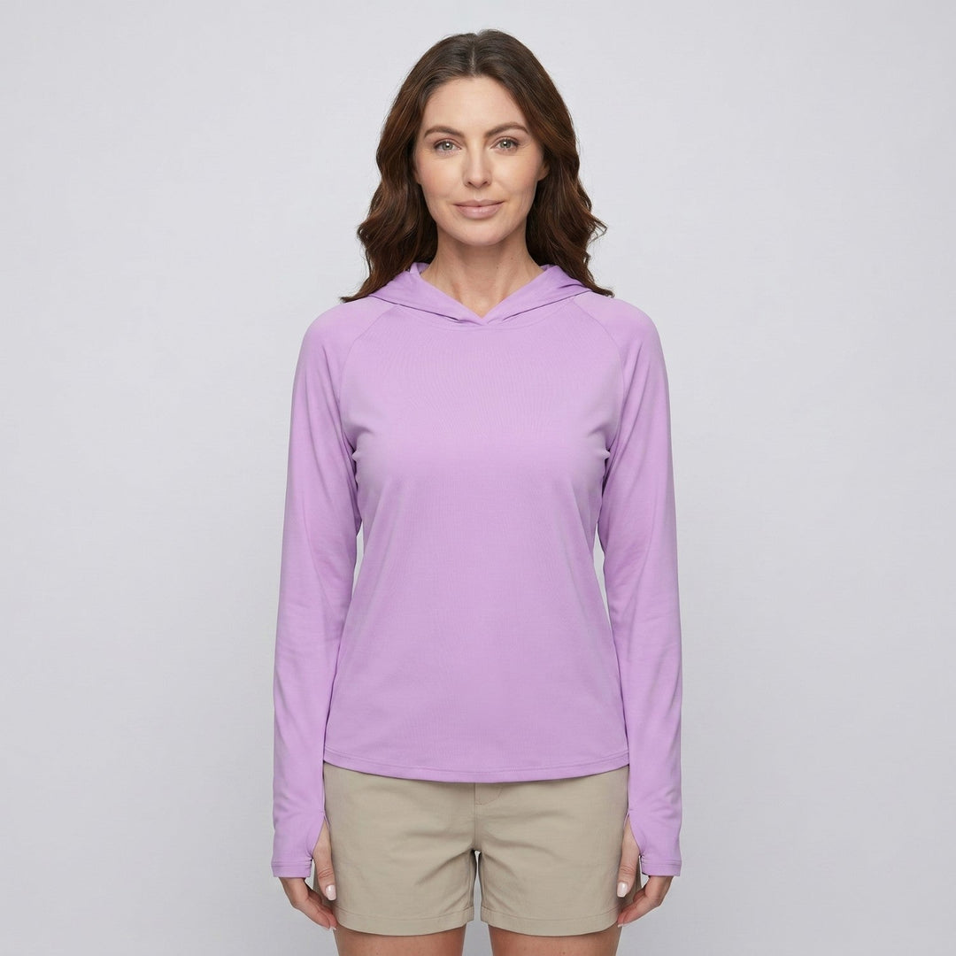 Women's UPF 50+ Sun Hoodie – Lightweight Hooded UV Protection Top for Outdoor and Travel