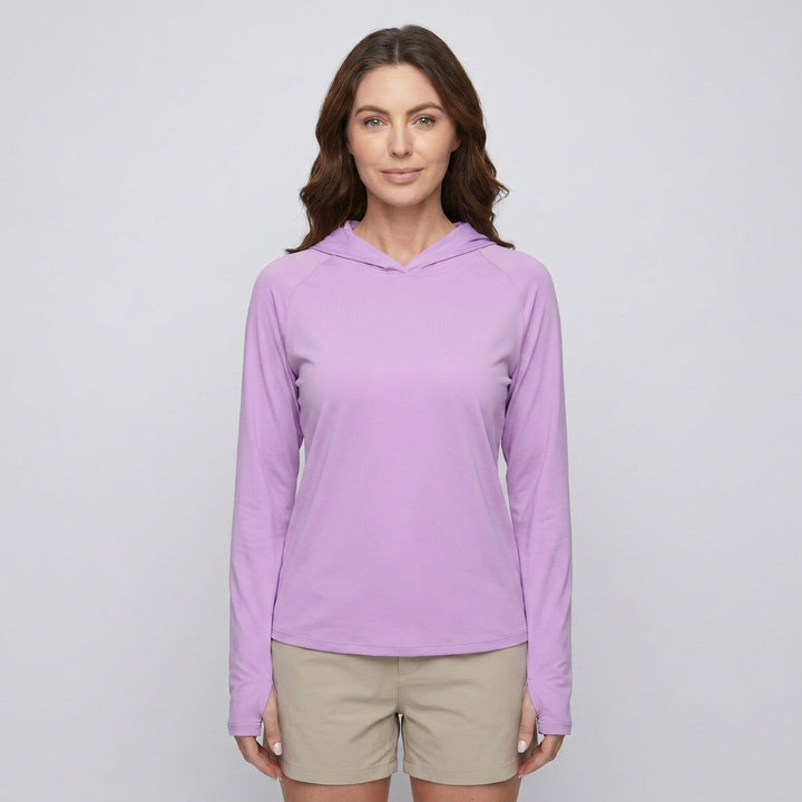 Women's UPF 50+ Sun Hoodie – Lightweight Hooded UV Protection Top for Outdoor and Travel