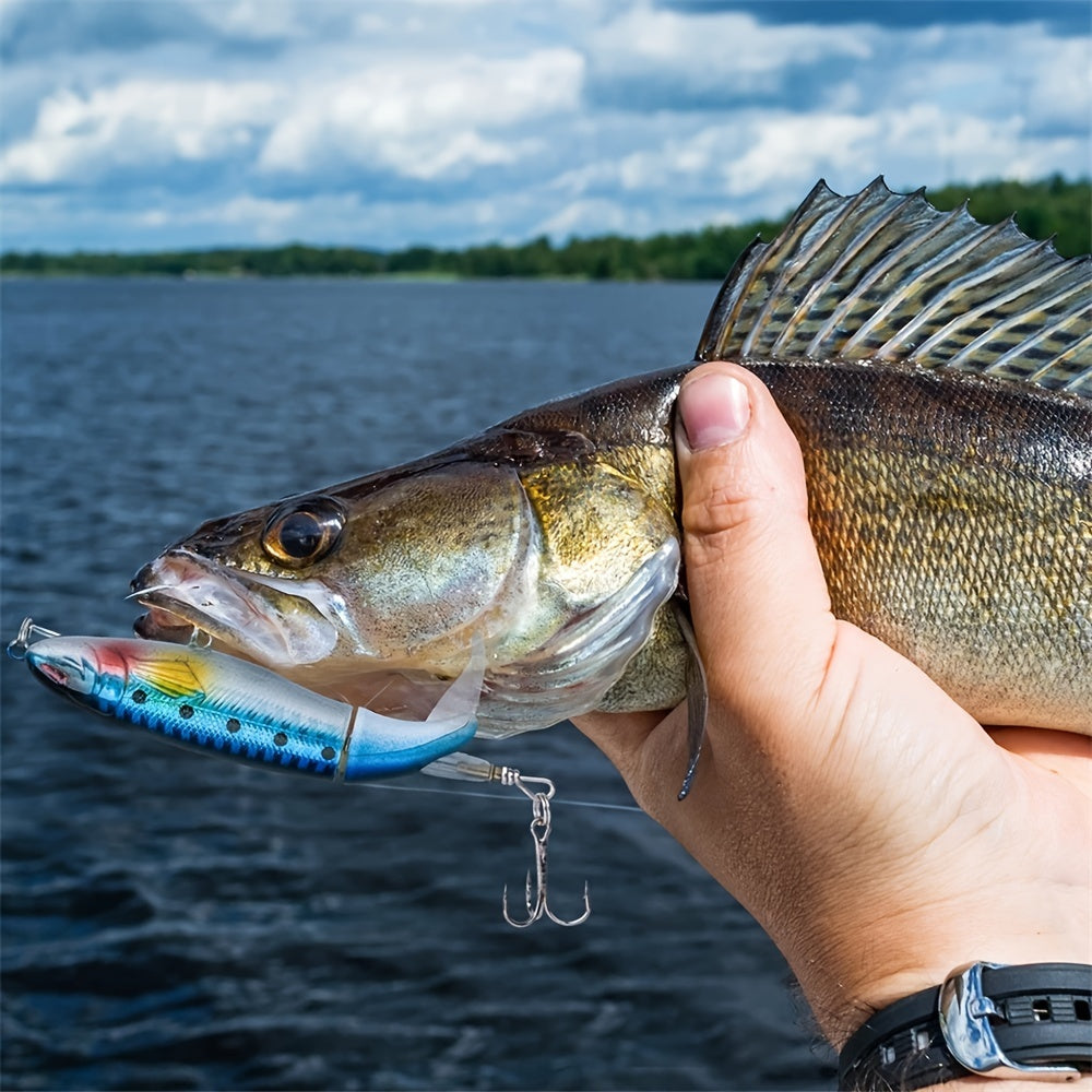 Topwater Popper Fishing Lure with Rotating Tail – Hard Bait for Surface Fishing