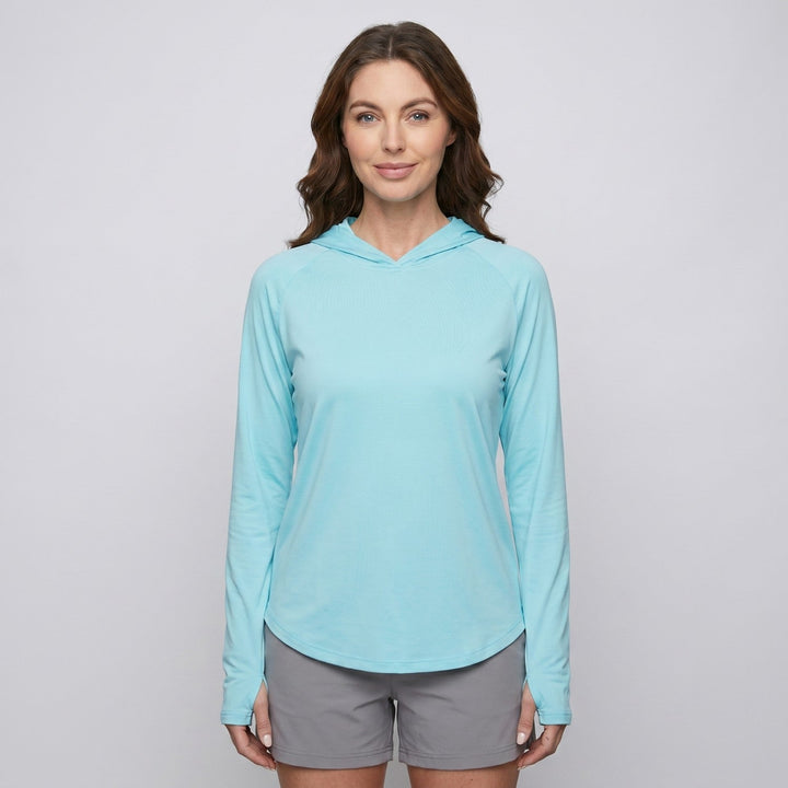 Women's UPF 50+ Sun Hoodie – Lightweight Hooded UV Protection Top for Outdoor and Travel