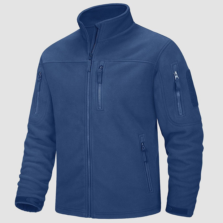 Men's tactical fleece jacket in Royal Blue, front view