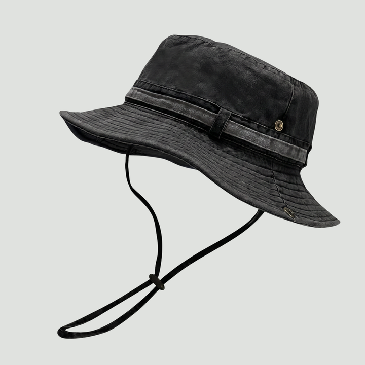 Packable Cotton Boonie Hat – Wide-Brim Sun Hat with Chin Strap for Fishing and Hiking