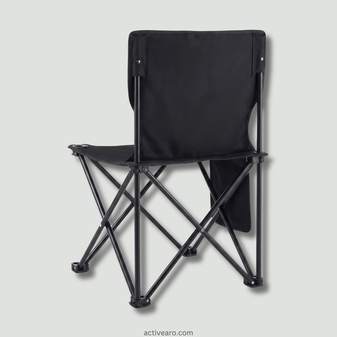 Portable Folding Chair with Backrest – Steel-Frame Outdoor Chair for Fishing and Camping