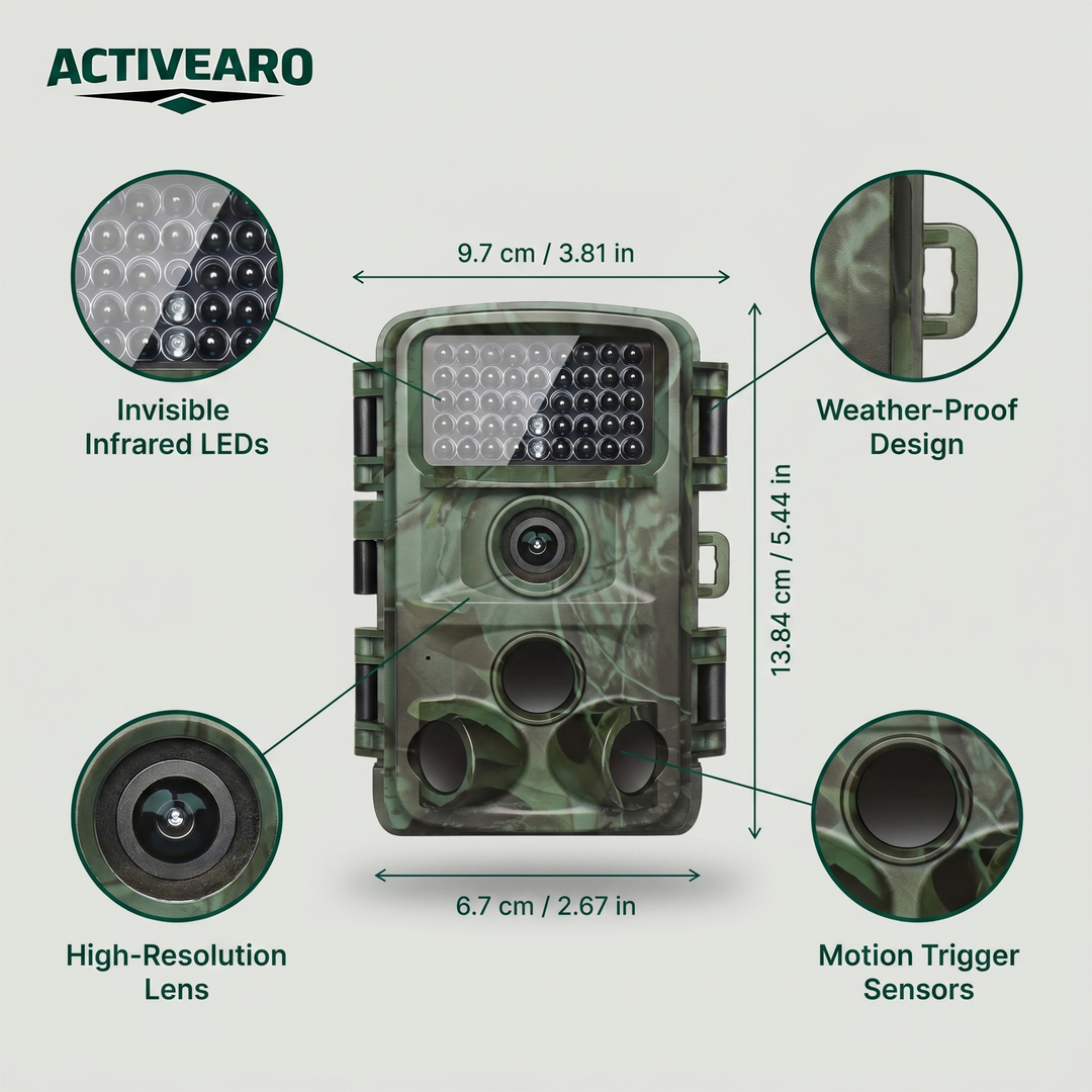 4K 32MP Trail Camera – Motion Detection & Low-Glow Night Vision