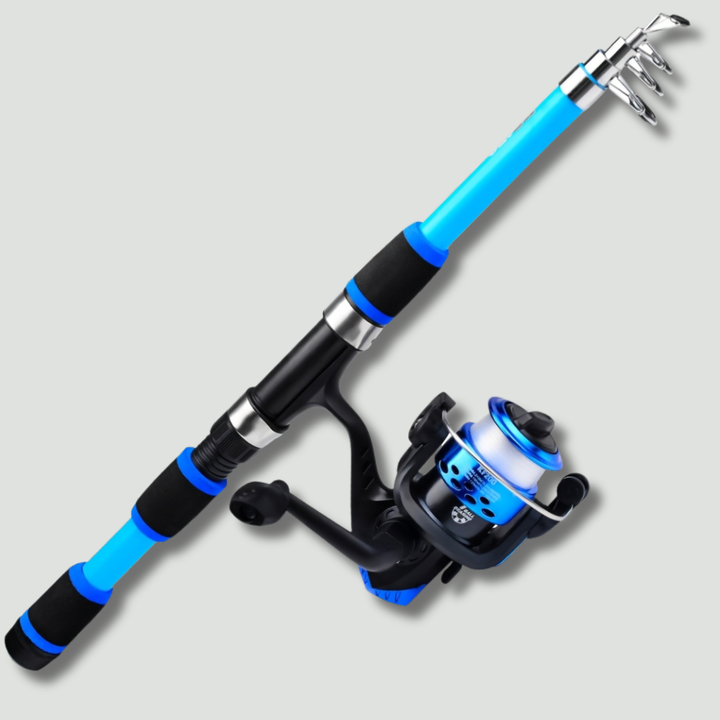 Telescopic Fishing Rod – 4.9ft and 5.6ft Fiberglass Baitcasting Pole for Lure Fishing