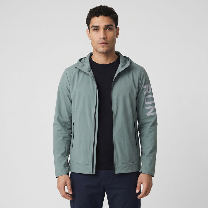 Men's Packable Running Jacket – Windproof Water-Resistant Shell for Outdoor Use