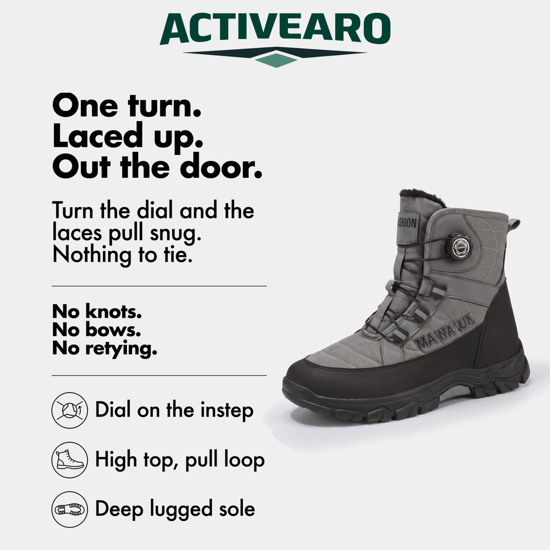 One turn of the dial pulls the laces snug, nothing to tie