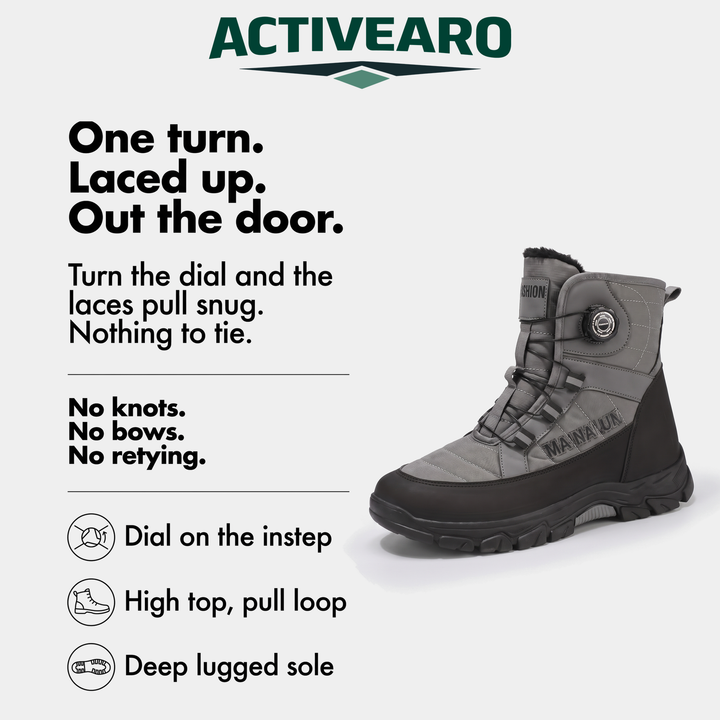 One turn of the dial pulls the laces snug, nothing to tie